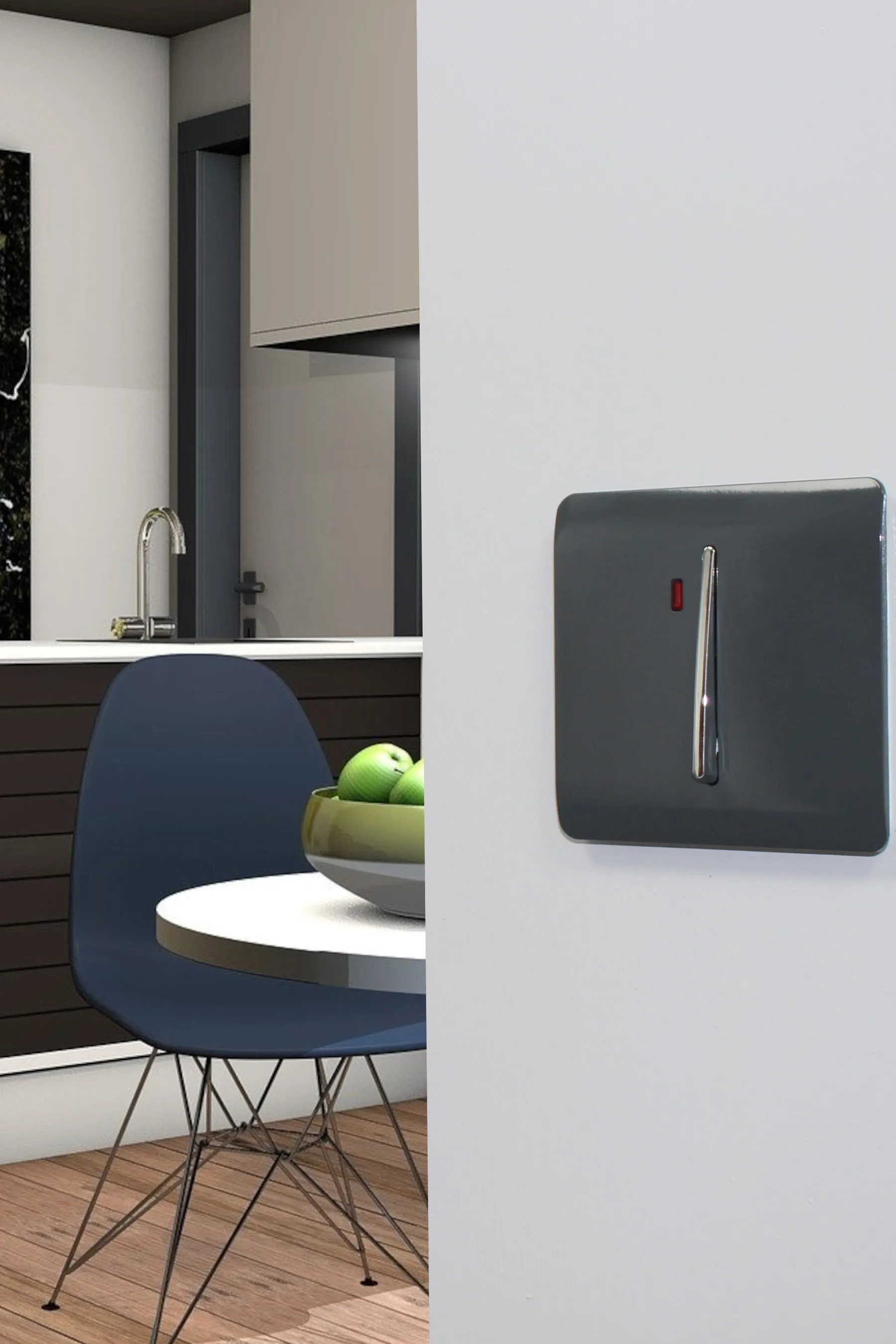 ART-WHS2CH  45 Amp Neon Insert Double Pole Switch Charcoal